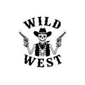 Wild West Skeleton Cowboy Sticker — Kiss Cut